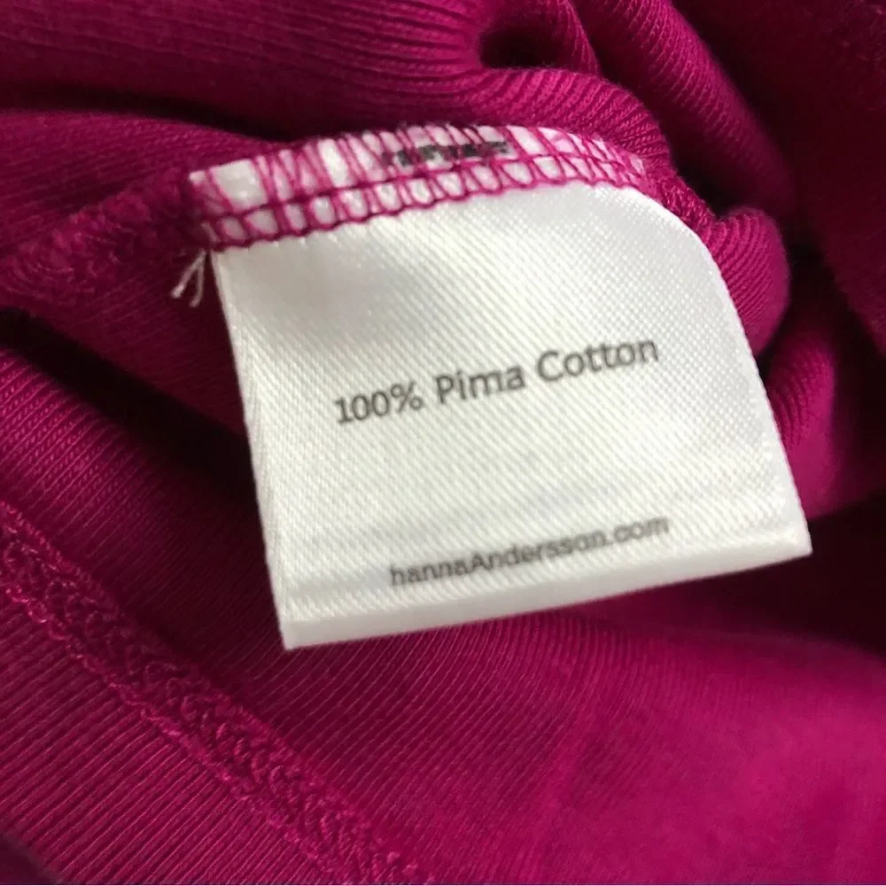 Hanna‎ Andersson Pima Cotton Tee Girls 4 Purple Long Sleeve Crewneck